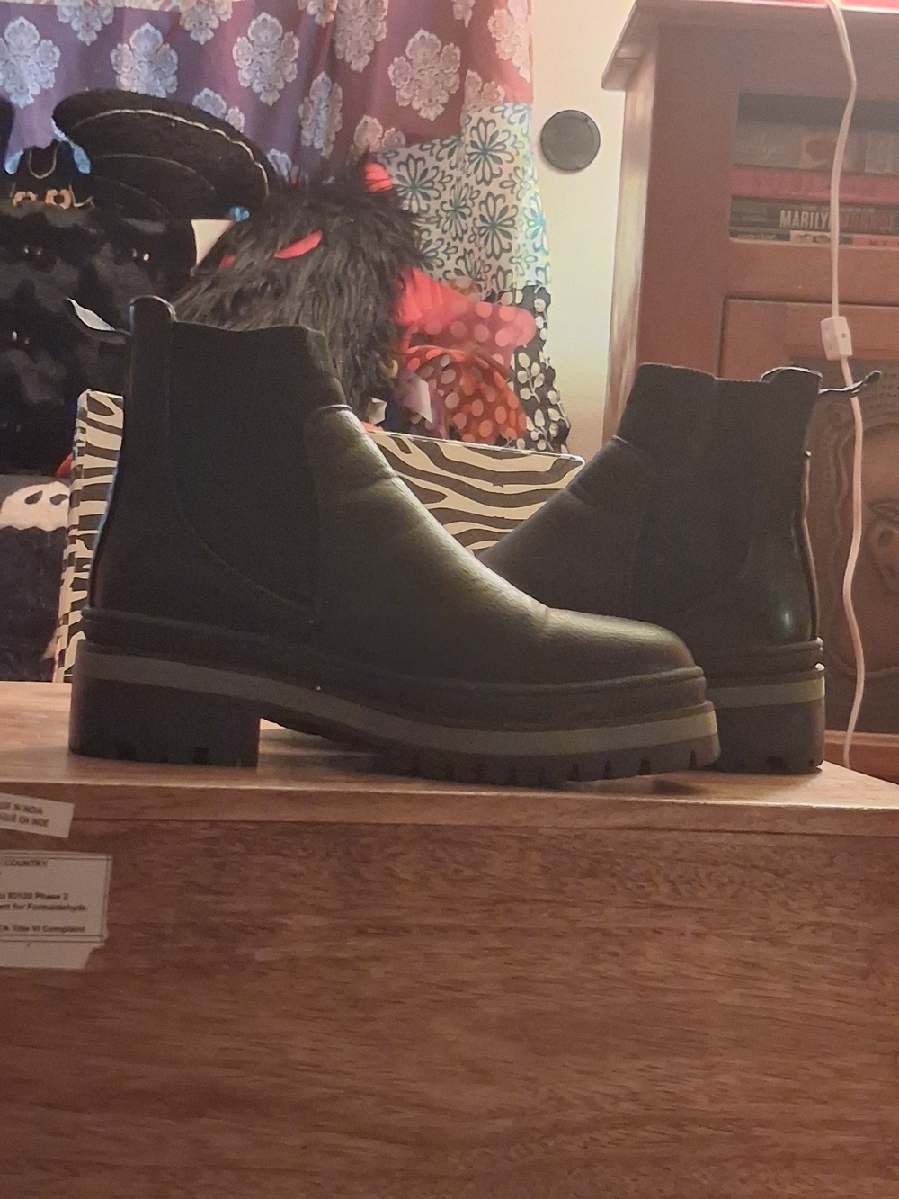 Chunky Black Chelsea Ankle Boots